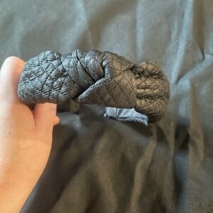 Black Quilted Knotted Headband